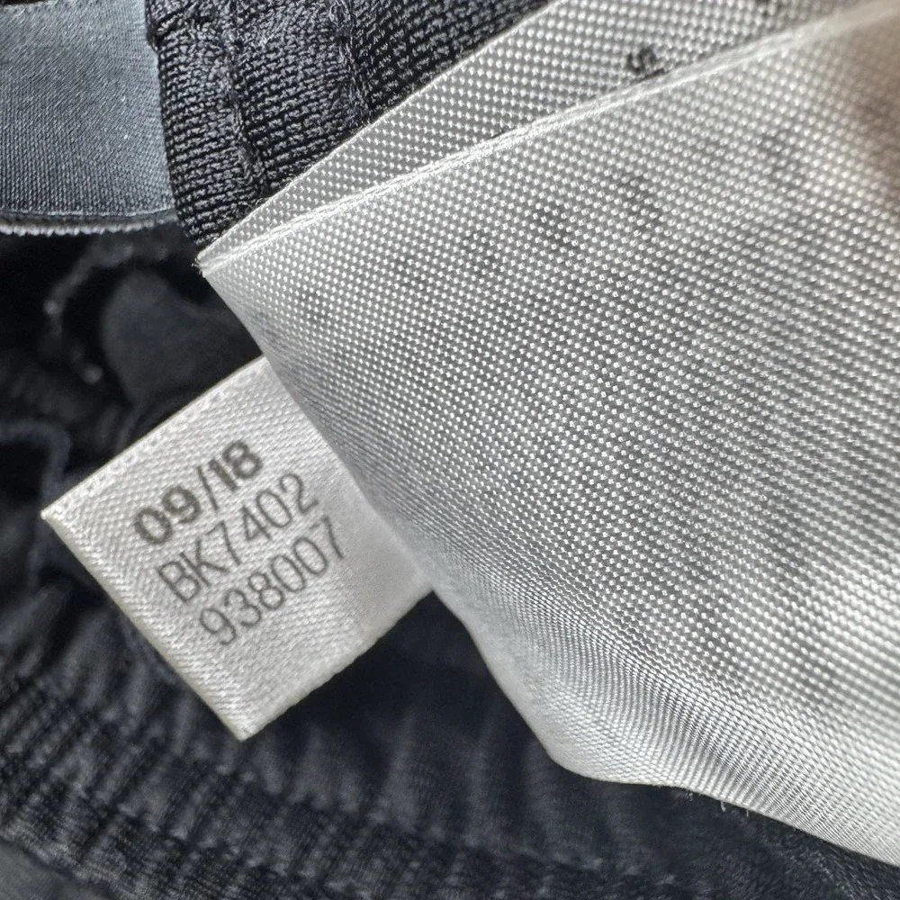 Adidas Y2K Polyester Track Pants Black White LARGE Baggy 3 Stripe Skater